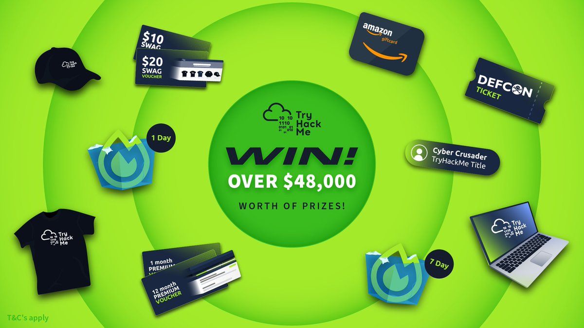 tryhackme's tweet image. 🚨BIG NEWS!🚨TryWinMe just got hotter! The prize pool just jumped to an epic $48,000!💥
🔗hubs.la/Q02Vh07s0 
Ready to WIN BIG? Jump into our Cyber Security 101 path &amp;amp; join thousands of winners. Complete rooms to earn tickets. Subscribed users get extra tickets! 🎉🎉