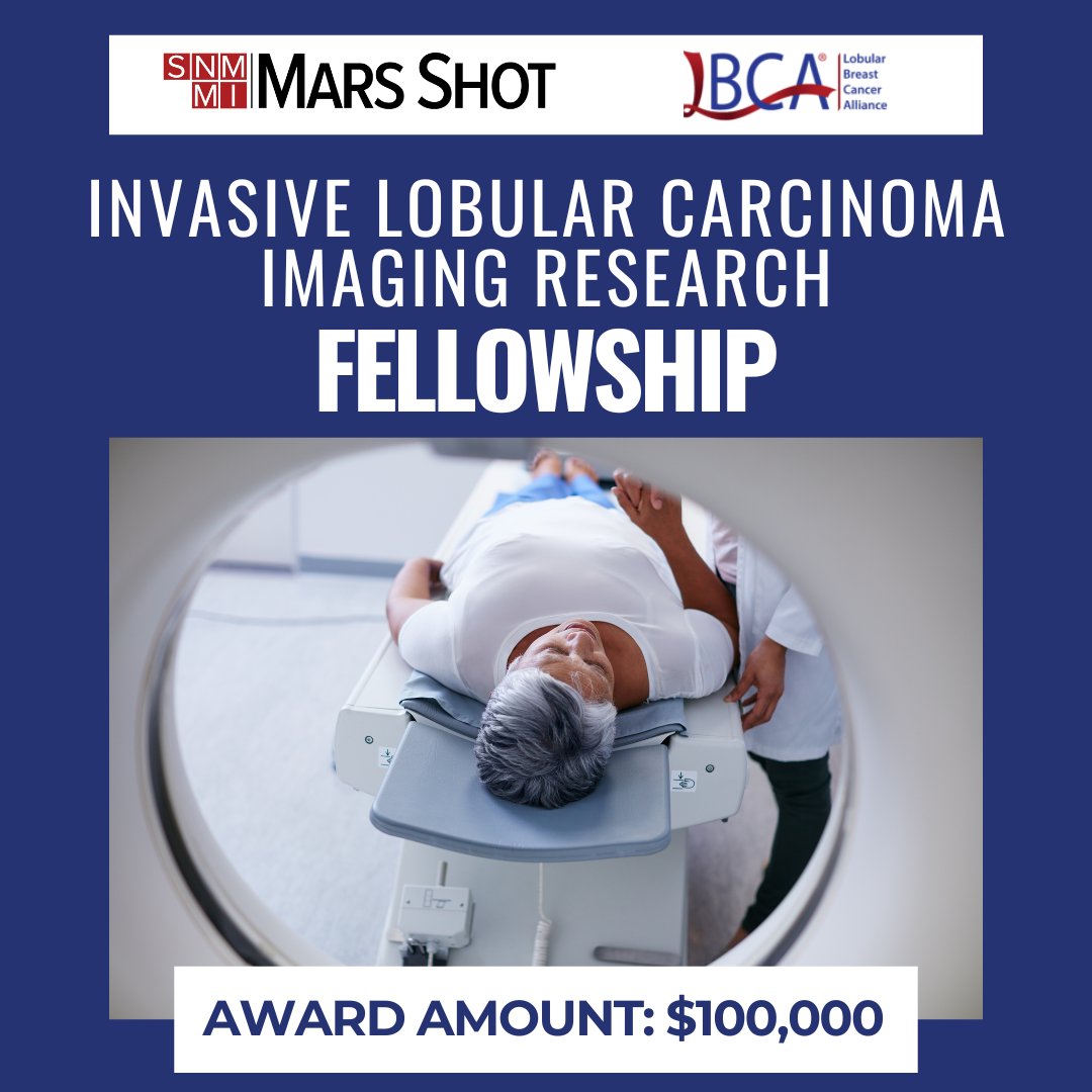 The Lobular Carcinoma Imaging Research Fellowship grant aims to fund a research project focused on advancing Invasive Lobular Carcinoma Imaging and cultivating new lobular breast disease treatments to improve patient outcomes. 
Apply here! snmmi.secure-platform.com/site/solicitat…