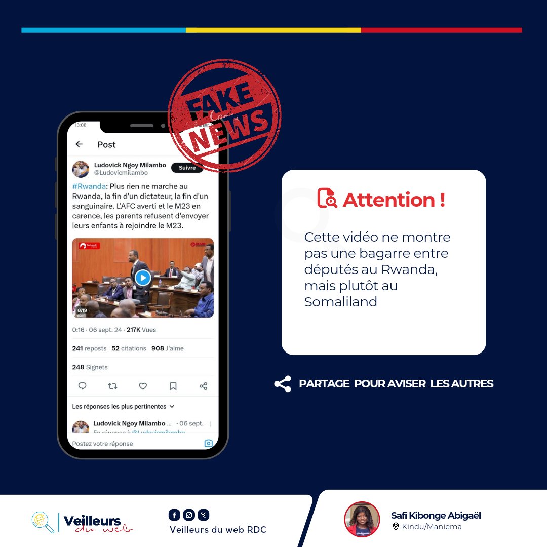 Faux, cette vidéo ne montre pas une bagarre entre députés au Rwanda, mais plutôt au Somaliland

Les détails du démenti via ce lien👇
facebook.com/10007638177619…