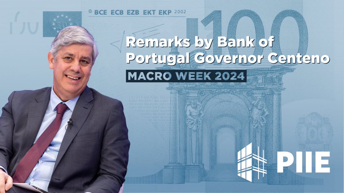 PIIE's tweet image. NOW: Mário Centeno, @bancodeportugal governor, joins us for #MacroWeek2024 to discuss the risks of inflation undershooting its target if monetary policy remains tight for too long.

Watch live: piie.com/events/2024/ma…