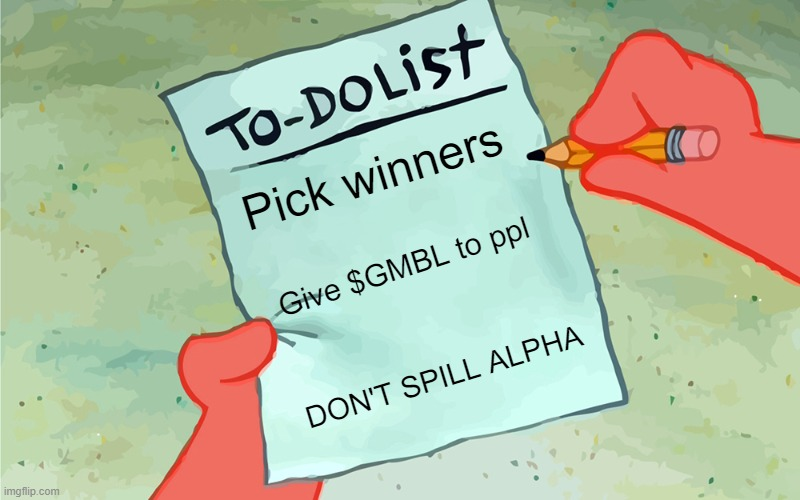 GM #Gamblor fam!

Our Discord is expecting some nice rewards to be distributed.

Don't worry, we'll handle it today. 

If you didn't do your homework, check out the latest posts and give yourself a shot at those $GMBL bags.

You might want to join the Discord as well 😉
It's