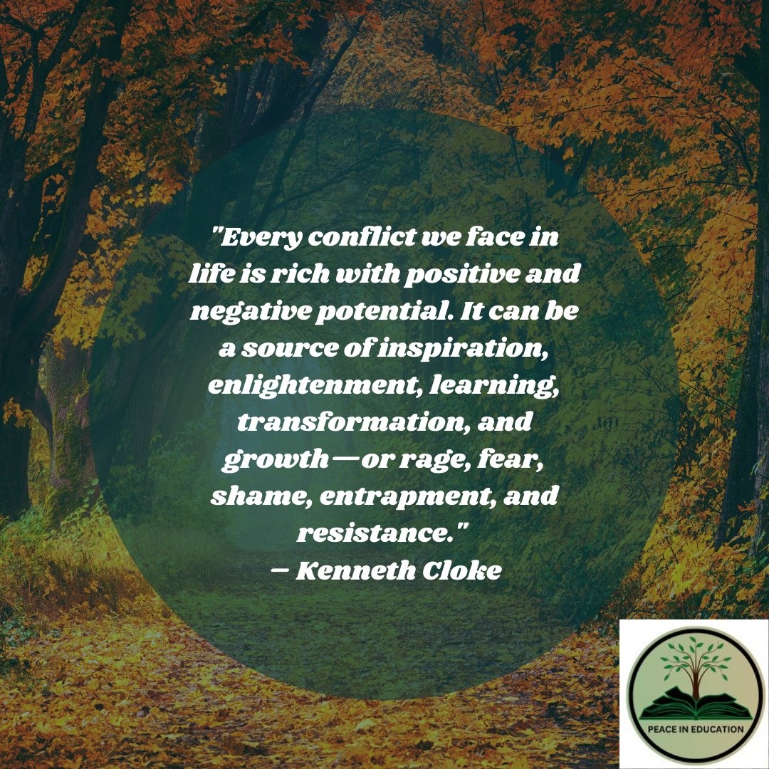 PceNEducation's tweet photo. Quote of the Week! Go into this week with a positive attitude and approach any conflicts with an open mind! 
#peaceineducation #conflictresolution #quote #inspirational https://t.co/CeDA2Fjn3A
