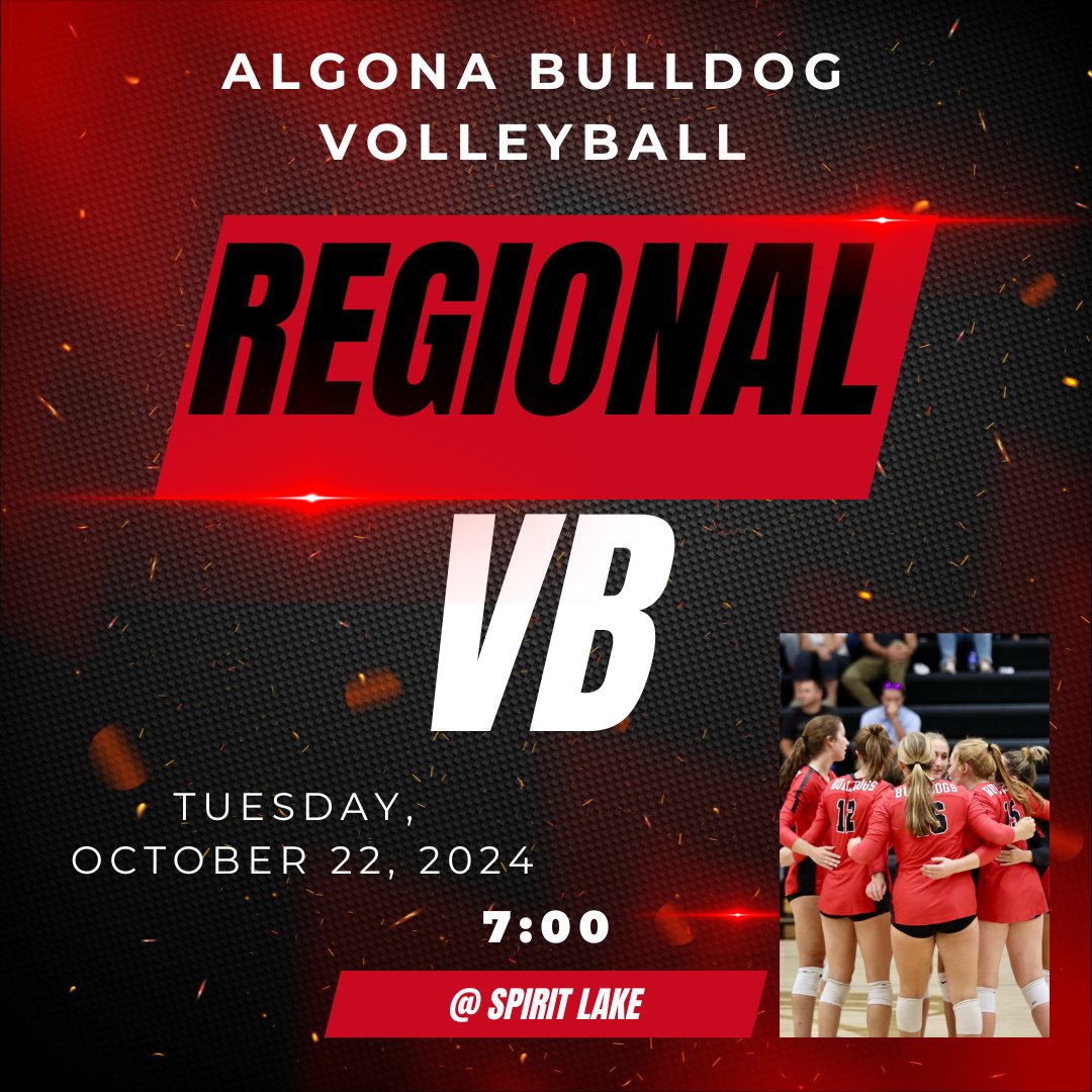 It is Regional Game Day!  The Bulldogs travel to Spirit Lake!