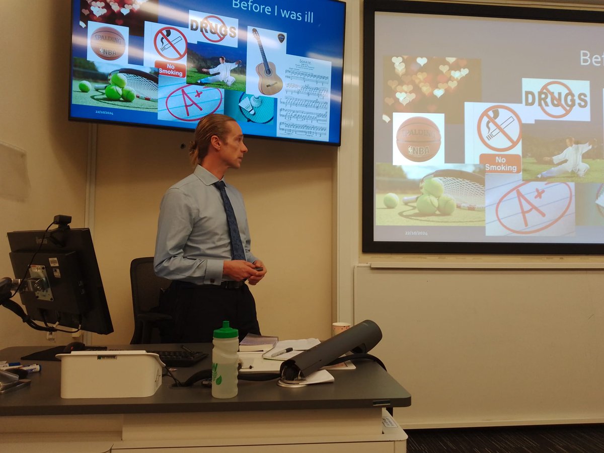 Ad Gridley (@adgridley) on Twitter photo 🎓Today, I delivered my MH lecture to 48 of <a href="/RHULstefanbrown/">stefbrown</a>'s full time, 2nd & final year students studying the idea of madness at the <a href="/RHUL_Law/">Royal Holloway Law and Criminology</a> <a href="/rhul/">RHUL</a> campus in Egham. There was stunned silence afterwards, followed by questions & applause! 😎
#livedexperience
<a href="/FrankKeating7/">Frank Keating</a>
🙏🎓 🎓Today, I delivered my MH lecture to 48 of <a href="/RHULstefanbrown/">stefbrown</a>'s full time, 2nd & final year students studying the idea of madness at the <a href="/RHUL_Law/">Royal Holloway Law and Criminology</a> <a href="/rhul/">RHUL</a> campus in Egham. There was stunned silence afterwards, followed by questions & applause! 😎
#livedexperience
<a href="/FrankKeating7/">Frank Keating</a>
🙏🎓