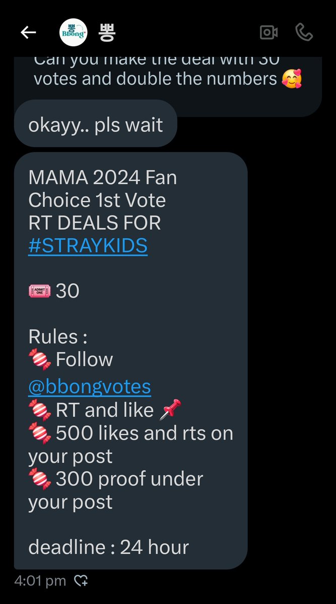 Miral_Bahaa_'s tweet photo. MAMA 2024 Fan Choice 1st Vote
RT DEALS FOR #STRAYKIDS

🎟 30

Rules : 
🍬 Follow @bbongvotes
🍬 RT and like 📌
🍬 500 likes and rts on this post
🍬 300 proof under this post

deadline : 24 hour https://t.co/stg9Te03Gx