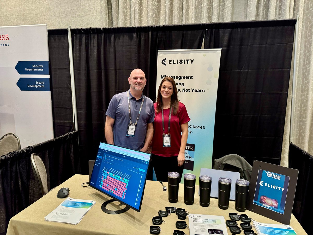 Elisity, Inc. (@elisityinc) on Twitter photo It's Day 1 of #ICSCC24 - Thank you <a href="/SecurityWeek/">SecurityWeek</a> for organizing a great agenda of talks.
If you are there, stop by our table this week and meet Katrina Taylor and Jason Phillips. Let's discuss your vision for microsegmentation.
#ISCSS24 #Microsegmentation #OTSecurity It's Day 1 of #ICSCC24 - Thank you <a href="/SecurityWeek/">SecurityWeek</a> for organizing a great agenda of talks.
If you are there, stop by our table this week and meet Katrina Taylor and Jason Phillips. Let's discuss your vision for microsegmentation.
#ISCSS24 #Microsegmentation #OTSecurity