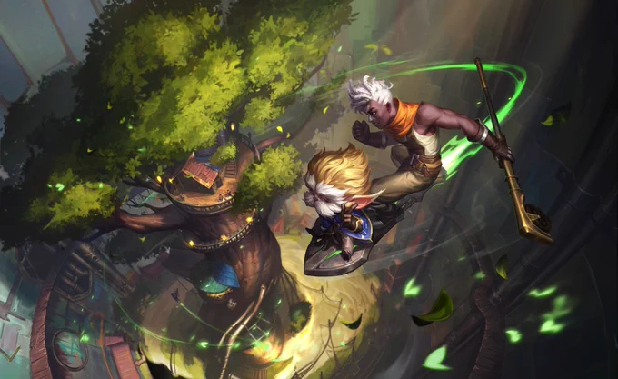 Firelights Reignited, the Wild Rift Arcane metagame, was written by   and Ziyang (WR writer from Shanghai) with some design assistance from . The Arcane team also worked pretty close with the WR team to make sure it it jelled nicely together. 
