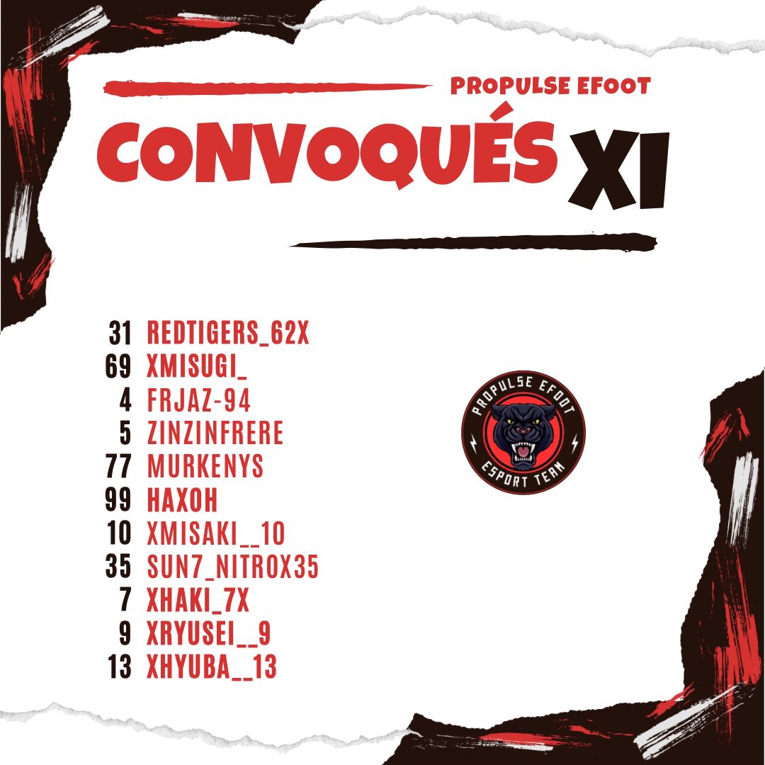 Propulse eFoot (@propulseefoot) on Twitter photo Voici les 11 propulseurs qui viendront défendre les couleurs du club ce soir : Voici les 11 propulseurs qui viendront défendre les couleurs du club ce soir :