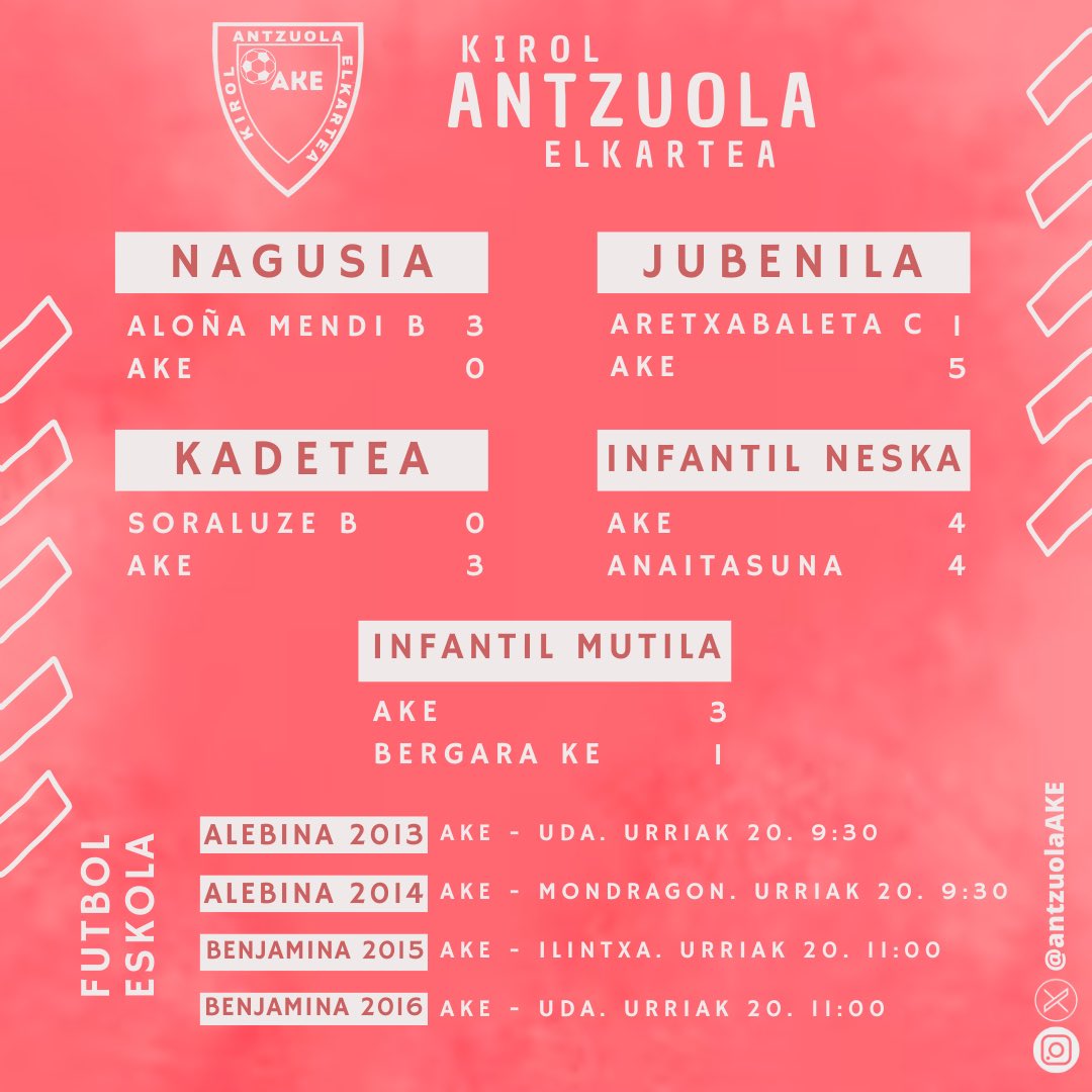 ⚽️ A͟s͟t͟e͟b͟u͟r͟u͟k͟o͟ ͟e͟m͟a͟i͟t͟z͟a͟k͟
🗓️ 𝗨𝗿𝗿𝗶𝗮𝗸 𝟮𝟬 𝗲𝘁𝗮 𝟮𝟭