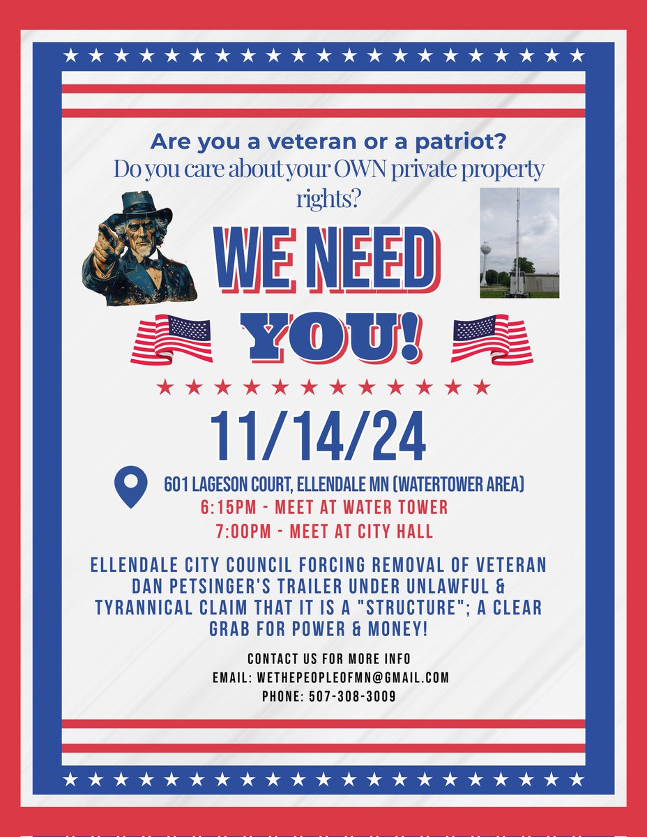 OGI_Minnesota's tweet photo. I'll be there, and you should be too. This veteran deserves your support!
#ellendale #ellendalemn #ellendaleminnesota #steelecounty #steelecountymn #rougecitycouncils #minnesotablackroberegiment
#mbrrpodcast #weslund #themeetingtreeplace https://t.co/TL4aqSTTmi