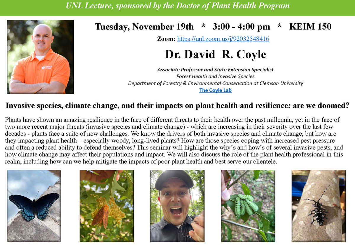 Save the Date! Dr. David Coyle will be joining us on 11.19.24 at 3 pm.  <a href="/drdavecoyle/">Dr. David Coyle</a> <a href="/true_bug/">Jeff Bradshaw 🌾🐞</a> <a href="/unlagrohort/">Nebraska Agronomy and Horticulture</a> <a href="/UNL_CASNR/">University of Nebraska CASNR</a> <a href="/UNLEntomology/">Nebraska Entomology</a> <a href="/UNL_PlantPath/">UNL Department of Plant Pathology</a> <a href="/UNLSNR/">Nebraska SNR</a> <a href="/UNL_IANR/">Institute of Agriculture and Natural Resources</a> <a href="/UNLExtension/">Nebraska Extension</a>