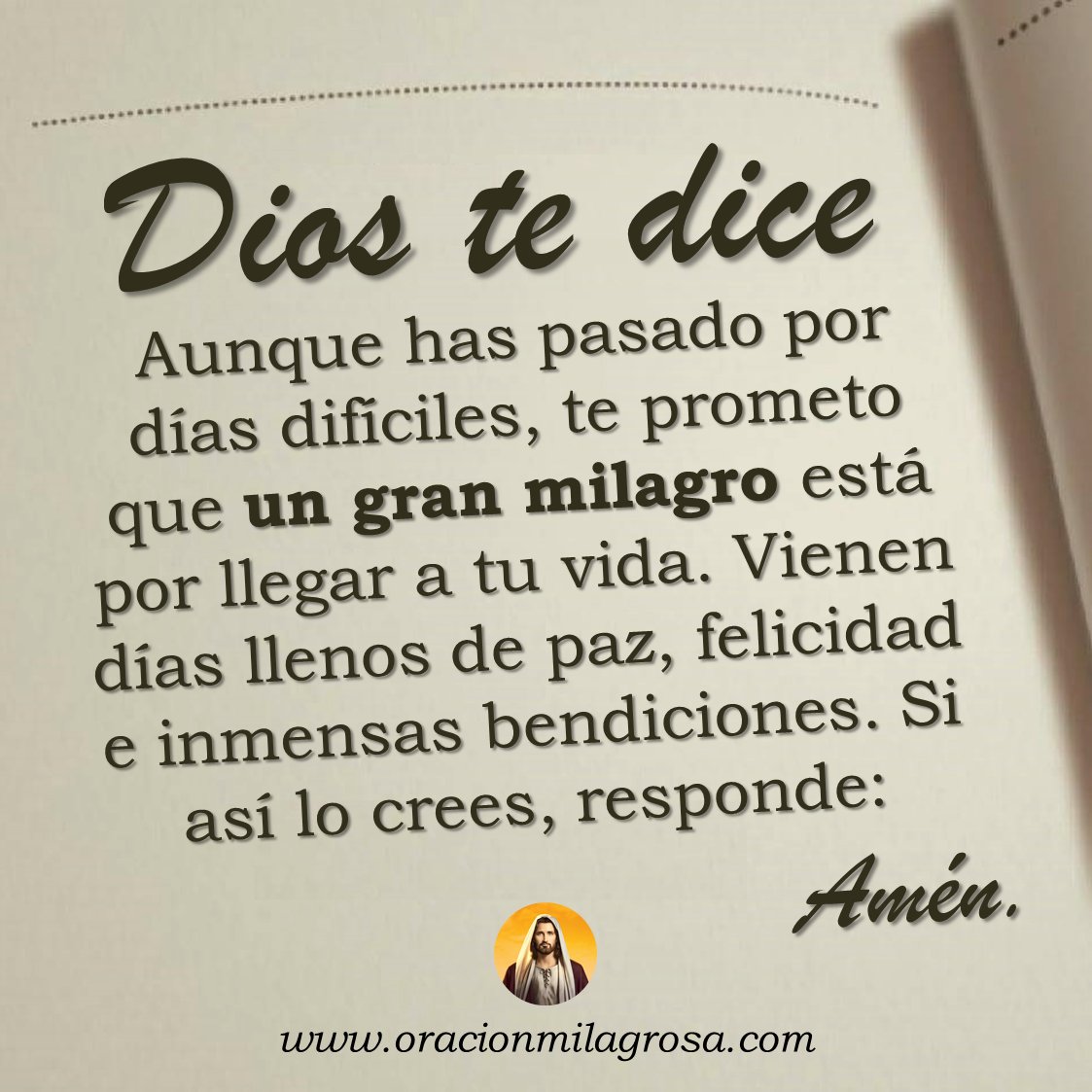 DIOS TE AMA y Él tiene planes de bendición, felicidad y prosperidad para tu vida, ¿Lo crees? 🌿

A. Si, Dios es bueno y generoso, Amén 🙏
B. No lo creo 😢
