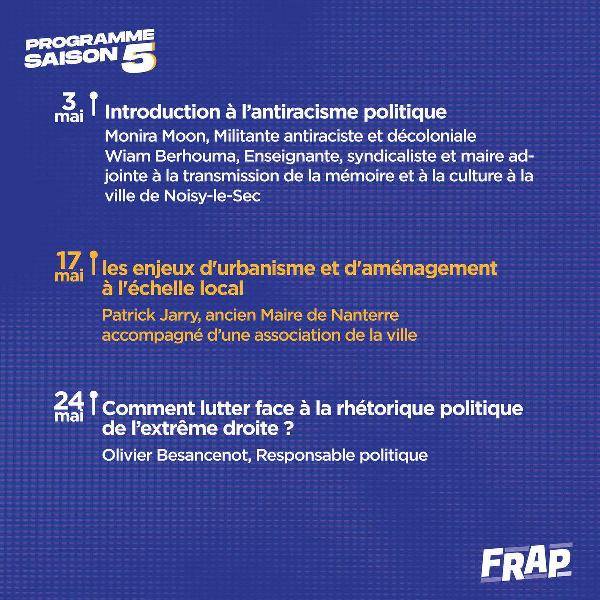 Quidam_ep's tweet photo. Le programme de la saison 5 est sooortiiiiiiiiiiii ! 🥳

T’es pas encore inscrit ??! 
➡️ https://t.co/GTYVPFgOTd https://t.co/i19Sp2o33A