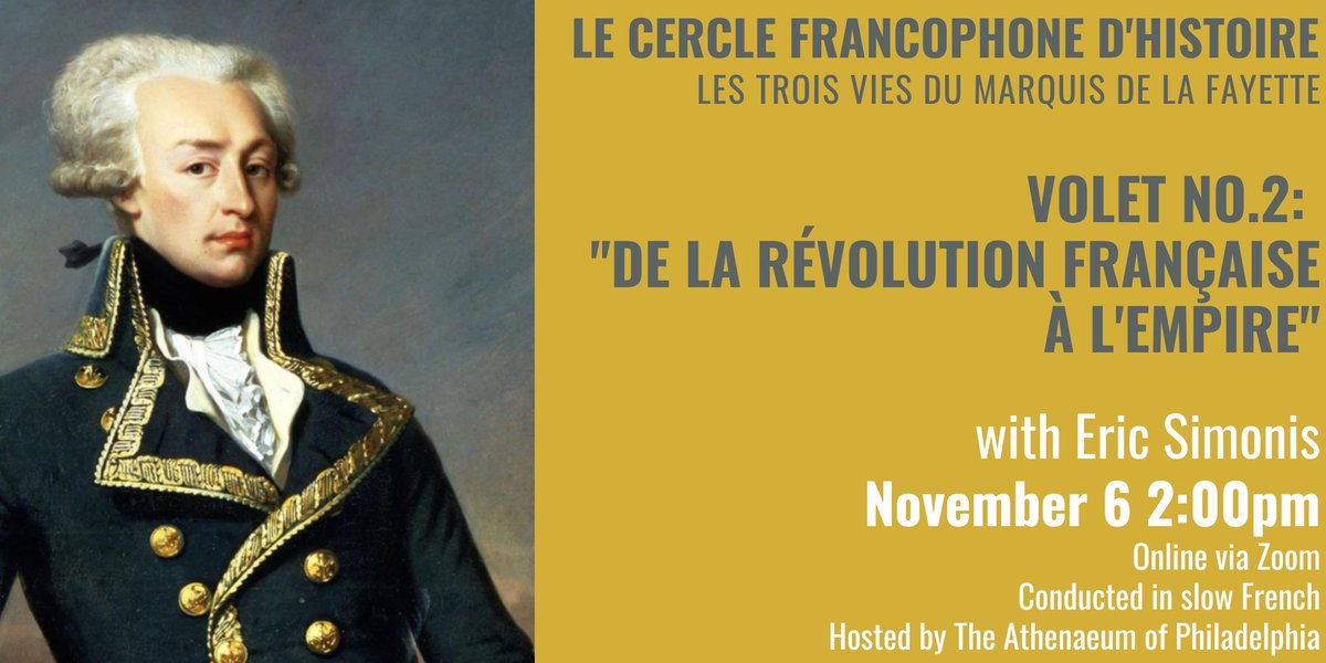 The next meeting of Le Cercle Francophone will be held on November 6 at 2:00PM. 

Please register to receive the Zoom link: philaathenaeum.org/event-detail?e…