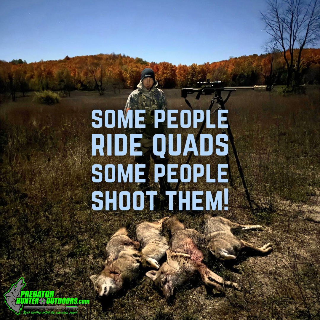 PHO_NightSnipe's tweet photo. Why not both?!🐺🐺🐺🐺

Great work, AJ &amp; Mike!  

Photo credit: Aj Lyttle   

#predatorhunting #thermalvision #hunting #michigan https://t.co/mbMLU3VTN8