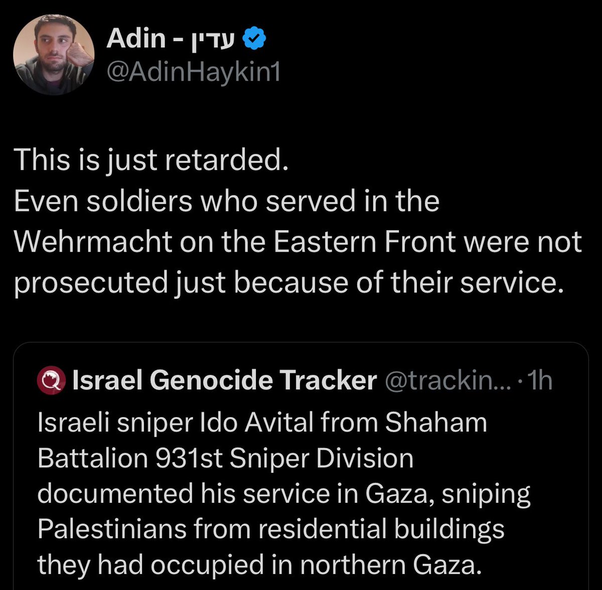 “We’re as innocent as the Wehrmacht”