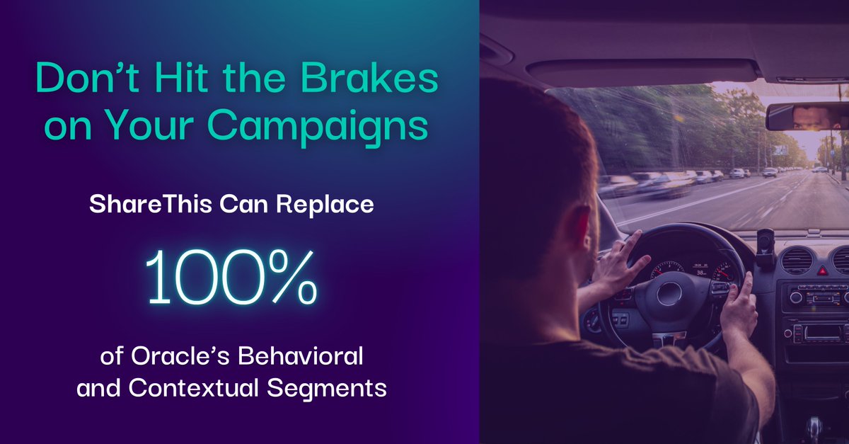 Oracle deprecation may be behind us, but there is no need to hit the brakes—ShareThis still has you covered. We can seamlessly replace 100% of Oracle’s behavioral segments AND Grapeshot’s contextual segments. 

Our cutting-edge data platform enables you to build custom segments