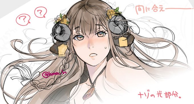 髪色と髪型、耳の黄色いタグのせいだと思うけど金剛に見えてきたので、とりあえず頭上のアホ毛取ったら薄れたので作画続行。5月発行未遂の本、頑張りたいです(願望) 