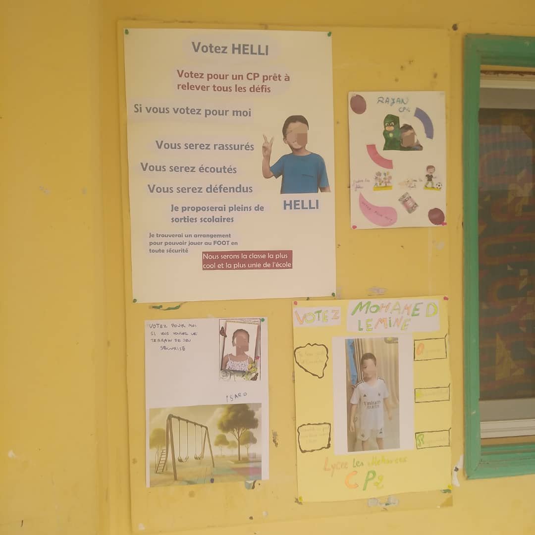 C'est la période des élections aux Méharées 🗳 !
Cette année, l'action citoyenne est bilingue, en français 🇫🇷 et en arabe 🇲🇷. Les candidats aux postes de délégués et écodélégués battent campagne du CP au CM2.
#délégués #mauritanie #emile #bilingue #arabe #emc  @aefe_zao <a href="/aefeinfo/">AEFE</a>