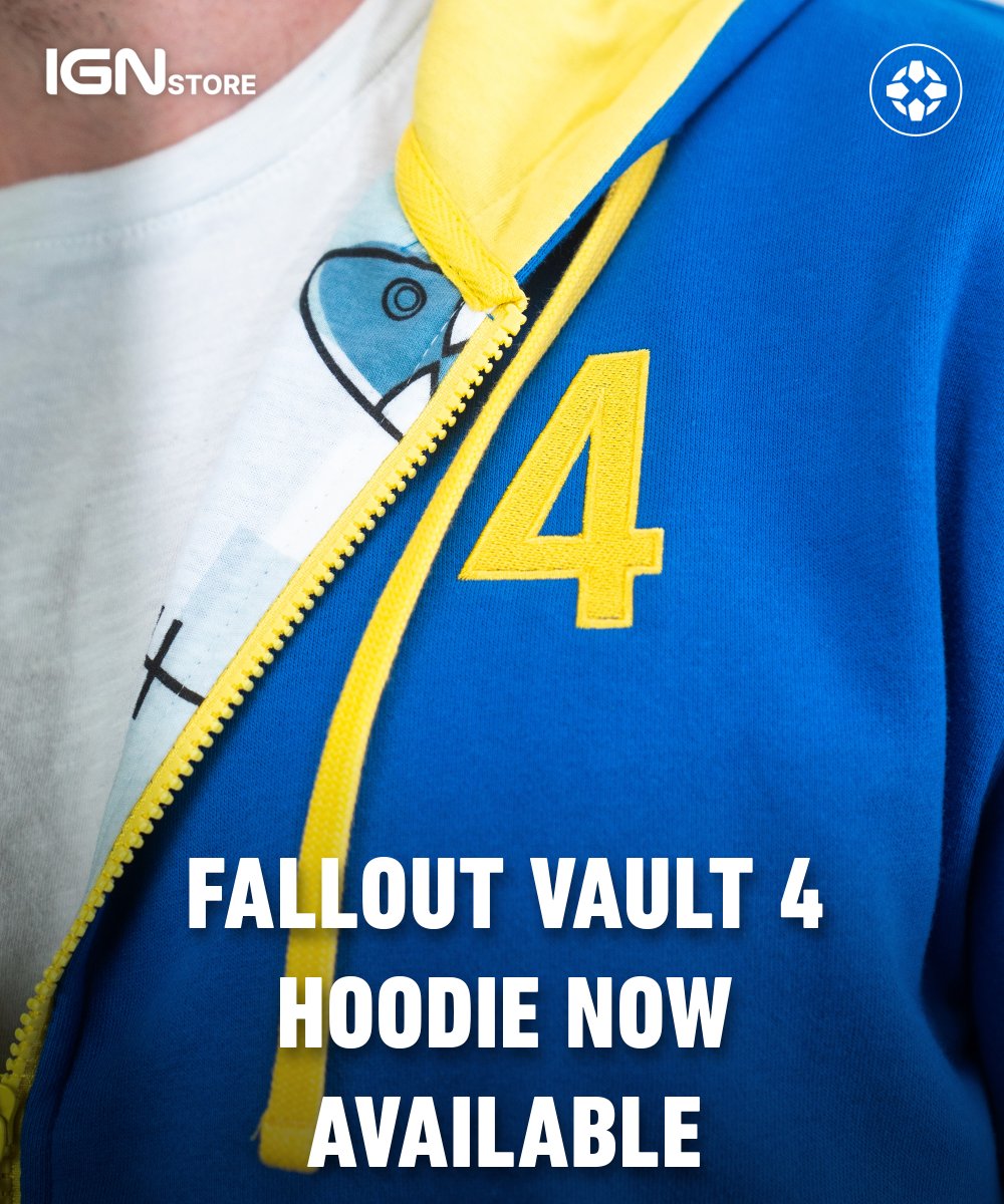 The Vault 4 Limited Edition Hoodie is here!  With only 700 made, this premium hoodie features a custom printed liner inspired by Maximus's Vault 4 apartment wallpaper. Once they're gone, they’re gone! Get yours now &amp; save $10 off! bit.ly/3NBRWUi #FalloutonPrime