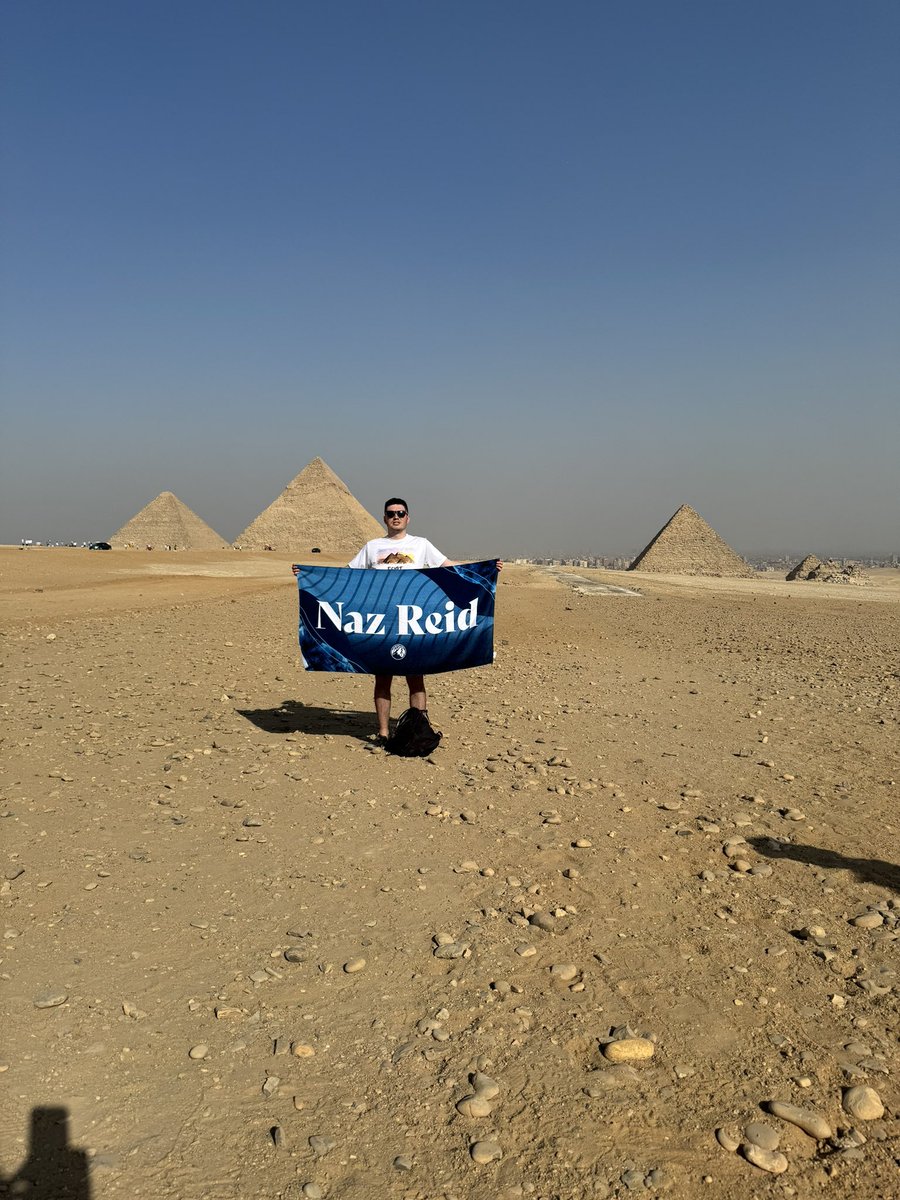 Lou_Gehrigs_Son's tweet photo. After just getting home from the trip and in honor of opening night here is: “Naz Reid takes Egypt: a feed”

1. The Great Pyramids of Giza 

#WolvesBack #BringTheNice https://t.co/PyEZYHuw0N