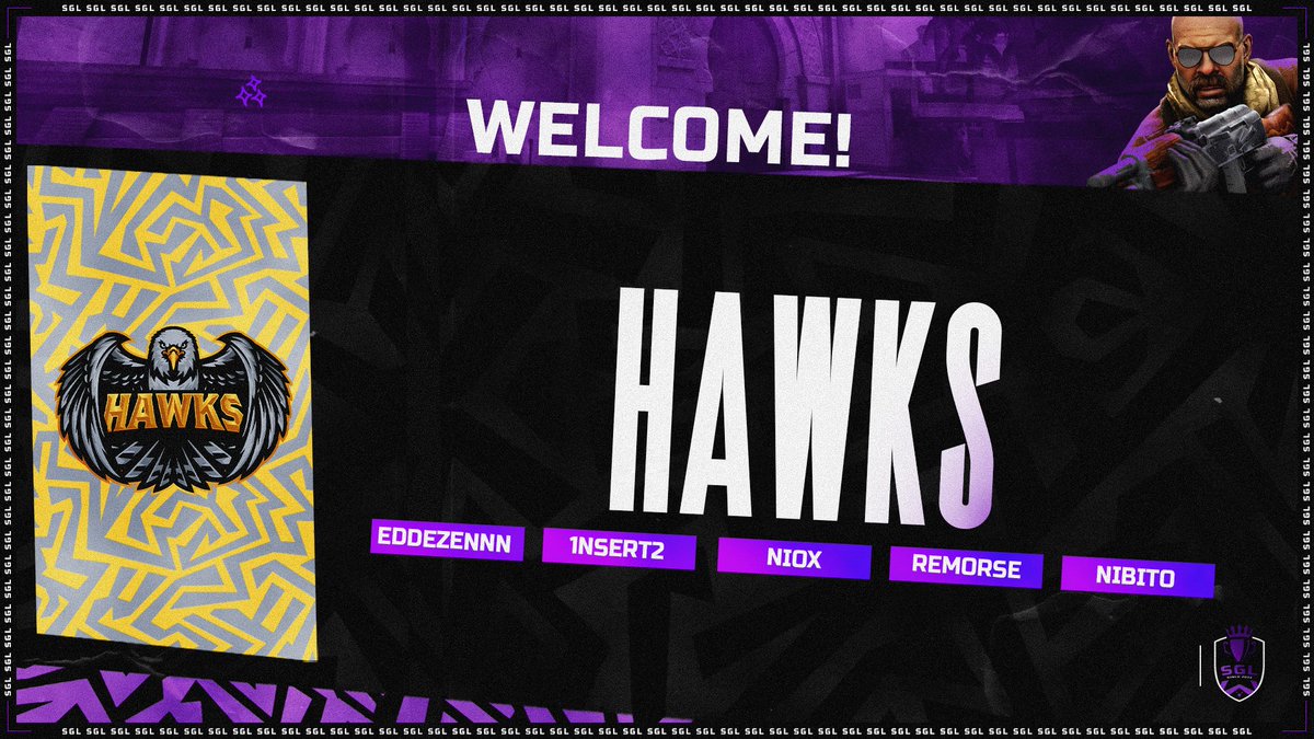 Introducing <a href="/HawksLatam/">Hawks</a> the second invited team to the SCQ Fall Decider ⚔️

WELCOME:

🇮🇸 Edvard "EddezeNNN" Heimisson
🇭🇺 Dominik "1NSERT2" Gerencsér
🇵🇹 Gonçalo "niox" Correia
🇺🇦 Ivan "remorse" Solodovnik
🇺🇦 Arthur "Nibito" Manukian
🇧🇷 Vinicius "STATI" Stati (Coach)
