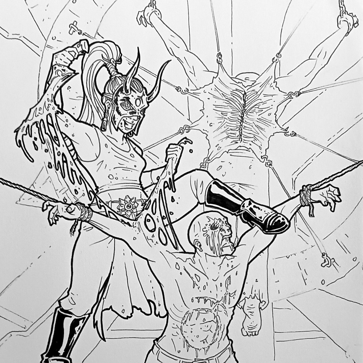 CountersunkCSK's tweet photo. Nectober Day 22 - Sinew
#Necromunda #necromundaworldbuilding #Nectober #inktober #inktober2024 #underhive #chaos #sinew #slaanesh https://t.co/iqGQMBGcog