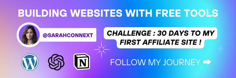 sarahconnext's tweet photo. [1/3]  💻Ma passion : Créer des sites web sans dépenser un centime, sauf pour l'hébergement. 
J'ai déjà conçu plusieurs sites en utilisant des outils comme WordPress, Canva, et ChatGPT – tout en restant dans le gratuit. 
Maintenant, il est temps de relever un nouveau défi… https://t.co/yn8MMb4BxB