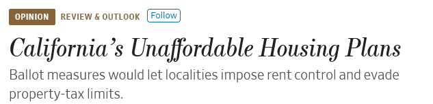 shamusroller's tweet photo. One can have a reasonable debate about rent control but an editorial like the WSJ one from yesterday reflects a failure to understand history and a belief that some people are deserving but renters are not. https://t.co/y8bf6JG4kF
