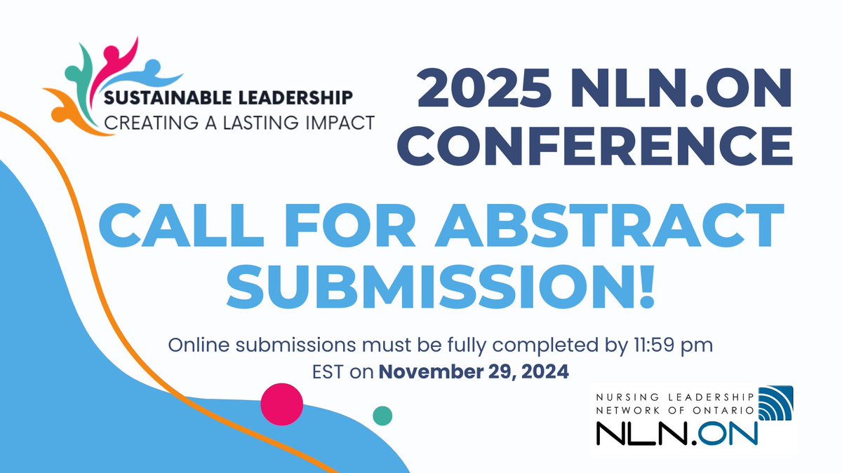 Calling all researchers and innovators! Submit your abstracts for the NLN.ON Conference by November 29, 2024, 11:59 PM. Join us from April 10-11, 2025, in Niagara-on-the-Lake. Don't miss your chance to share your insights! #NLN2025 #CallForAbstracts
shorturl.at/m2oKa