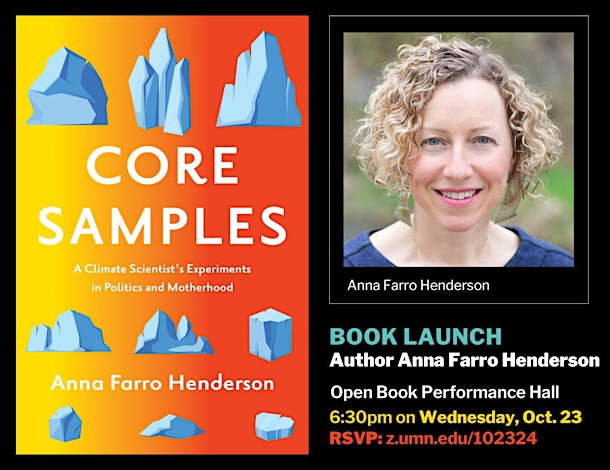 CSD Facility (@csdfacility) on Twitter photo The book launch for Core Samples by <a href="/UMNEarthScience/">Earth and Environmental Sciences, UMN-Twin Cities</a> alum Anna Farro Henderson is on Wed, Oct 23 at 7 pm in Minneapolis - check out the details at z.umn.edu/102324 The book launch for Core Samples by <a href="/UMNEarthScience/">Earth and Environmental Sciences, UMN-Twin Cities</a> alum Anna Farro Henderson is on Wed, Oct 23 at 7 pm in Minneapolis - check out the details at z.umn.edu/102324