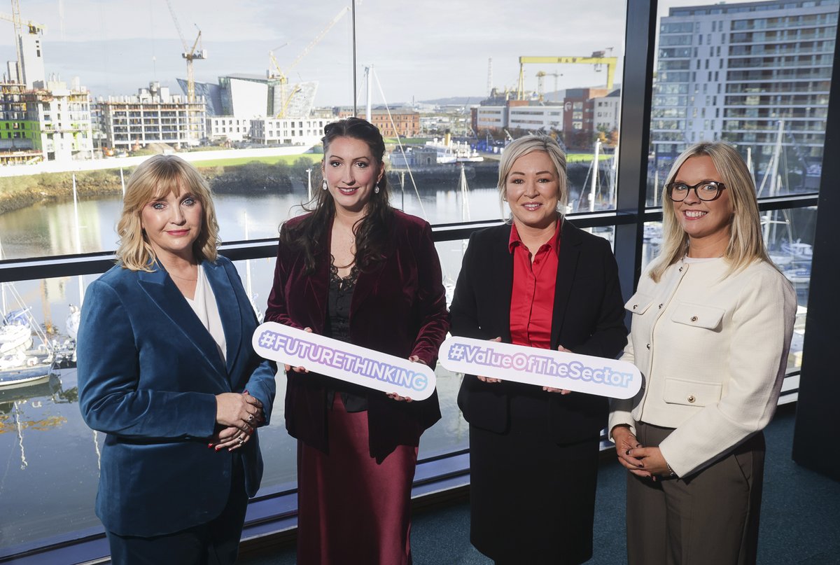 niexecutive's tweet photo. The First Minister and deputy First Minister attended the inaugural NICVA Summit at W5 today. Addressing key stakeholders from the voluntary, community and social enterprise sector, Ministers said the Future Thinking Summit was an opportunity to discuss how best to work together to find innovative and effective solutions to the challenges facing our communities.
