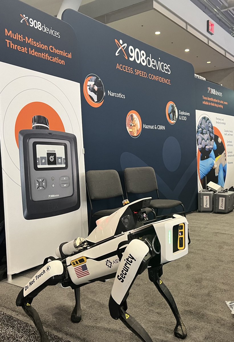 asylonrobotics's tweet image. DroneDog was on patrol at IACP, visiting our amazing partners @908Devices & @ZeroEyesAI!
Together, we're advancing chemical threat ID & AI firearm detection to keep the world safer.
#IAI #SecurityRobotics #AI #Innovation #Asylon #DroneDog
