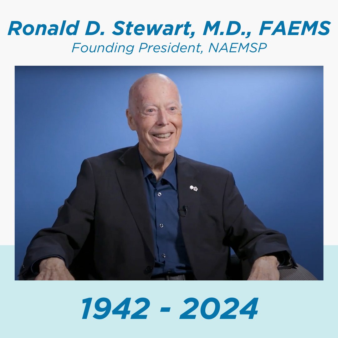 NAEMSP is saddened by the news that Dr. Ronald Stewart has passed away. A pioneer of EMS and the first president of NAEMSP, Ron's legacy is impossible to summarize. Our full statement is available here: bit.ly/4dVBs4f