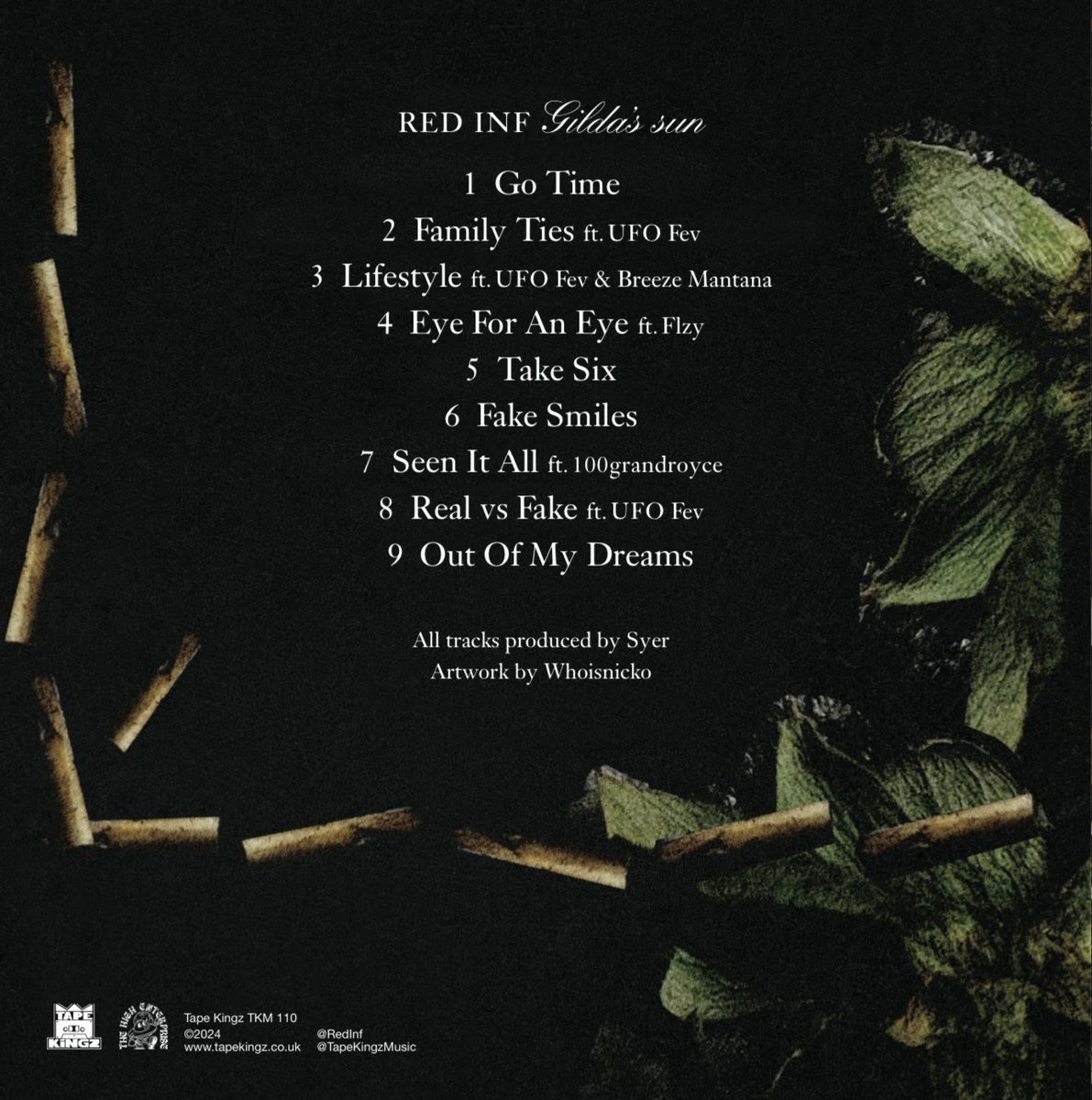 NEW VINYL ALERT ‼️ 

Red Inf ‘Gilda’s Sun’☀️
Produced by Syer

Featuring guest appearances from UFO Fev, Breeze Mantana, Flzy and 100grandroyce

Shipping Worldwide 🌎

tapekingzmusic.bandcamp.com/album/gildas-s…