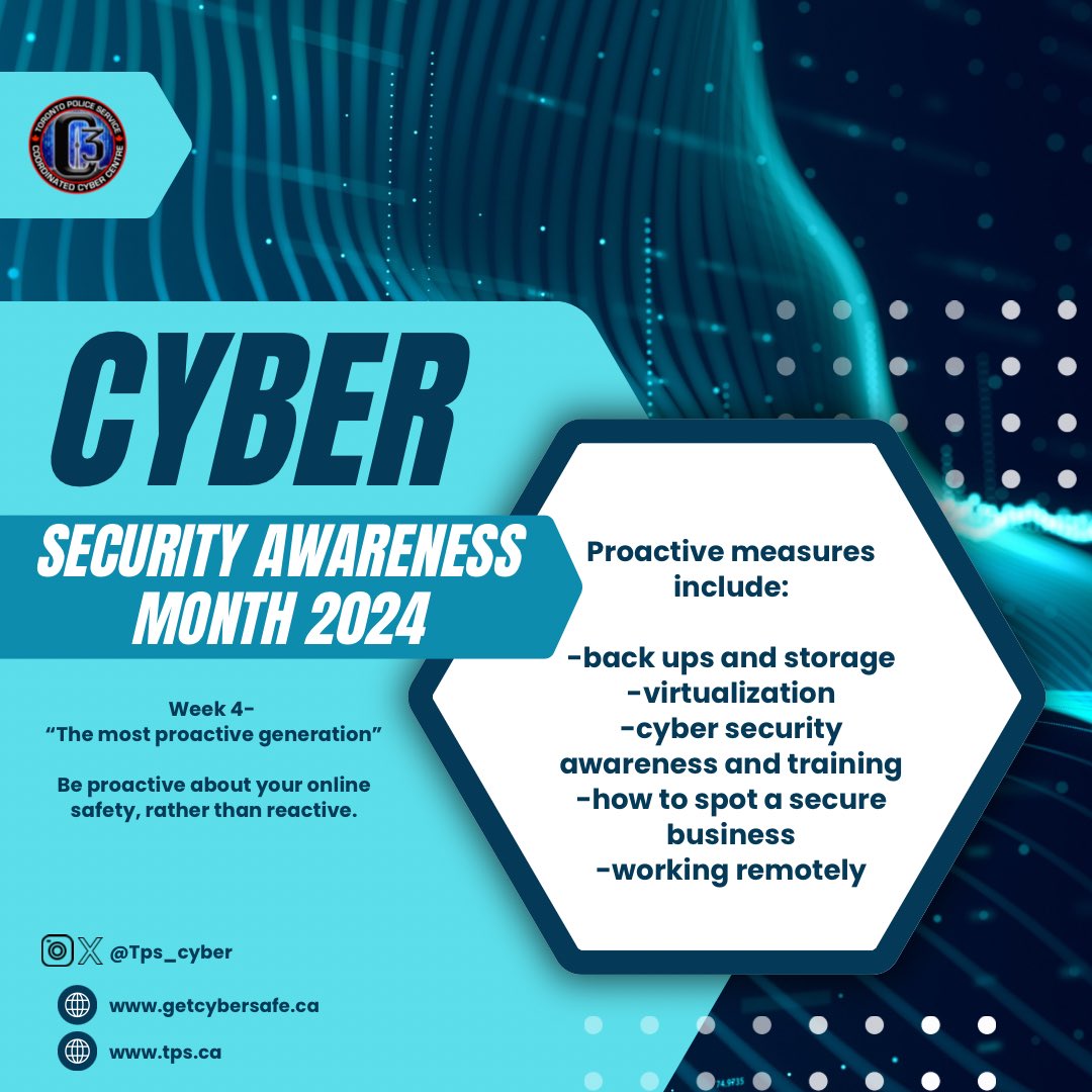 TPS - Coordinated Cyber Centre (@tps_cyber) on Twitter photo Week 4 “The most proactive generation”
Being proactive is the best practice to cyber security. Learning how to protect yourself online, and even recovering from an attack, will make you stronger and more resilient online. 
instagram.com/p/DBY22NlJ576/… Week 4 “The most proactive generation”
Being proactive is the best practice to cyber security. Learning how to protect yourself online, and even recovering from an attack, will make you stronger and more resilient online. 
instagram.com/p/DBY22NlJ576/…