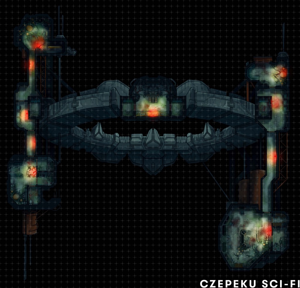 We had a lot of fun creating this variation. The idea was that an alien had slowly infiltrated the crew aboard this portal station until it took full control.