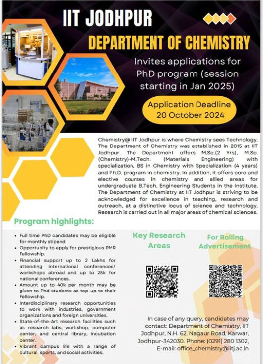 Students who cleared CSIR recently and are interested in Computer Programming and Membrane Protein Biophysics, can apply here iitj.ac.in/academics/misc…. The application deadline has been extended till 25th Oct 2025.