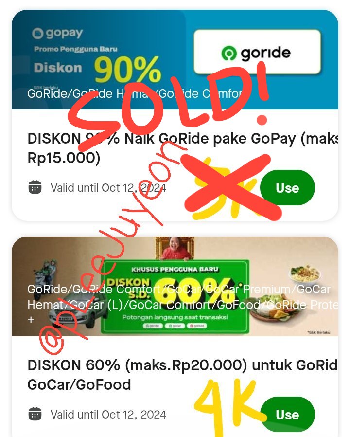 pLeeJuyeon's tweet photo. wts voucher voucher goride gojek #zonauang

- all dom bisa tapi diutamakan ♡ dom jogja ♡ dan sekitarnya biar lebih gampang cari lokasi di gojeknya 
- misal mau check lokasi/harga dulu boleh banget 🫶🏻

dm x sering ga ada notif, jadi bisa chat wa disini  https://t.co/36n2c07qQx https://t.co/eXRHSZVixw