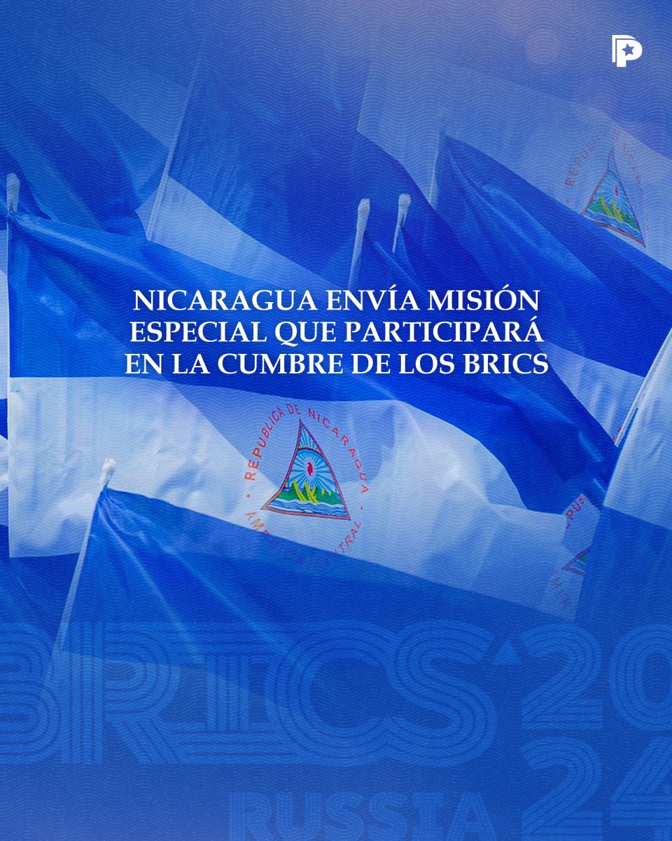 🇳🇮🇷🇺 El Gobierno de Nicaragua, a través de una misión, participará en la cumbre de los BRICS que se llevará a cabo el 23 y 24 de octubre en Kazán. Así lo informó la Vicepresidenta Compañera Rosario Murillo, quien destacó la importancia de esta representación.