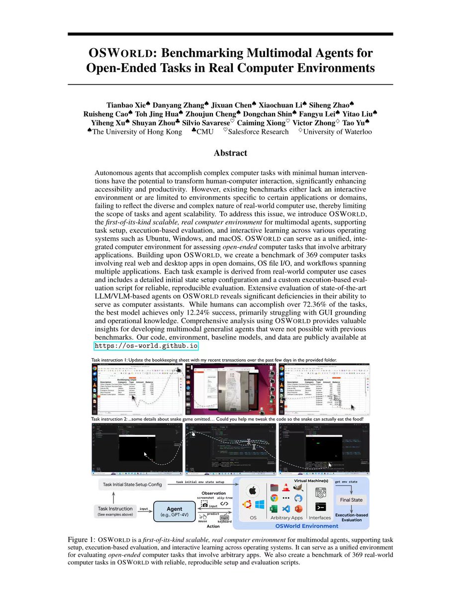 🍅Excited to see <a href="/AnthropicAI/">Anthropic</a> using 🚀our OSWorld🚀(NeurIPS'24) to benchmark computer use!

🍋OSWorld will soon support parallel cloud running, much faster!

🍓More multimodal agent open-source big projects coming soon from <a href="/XLangNLP/">XLANG NLP Lab</a> in Nov- stay tuned!

👇os-world.github.io
