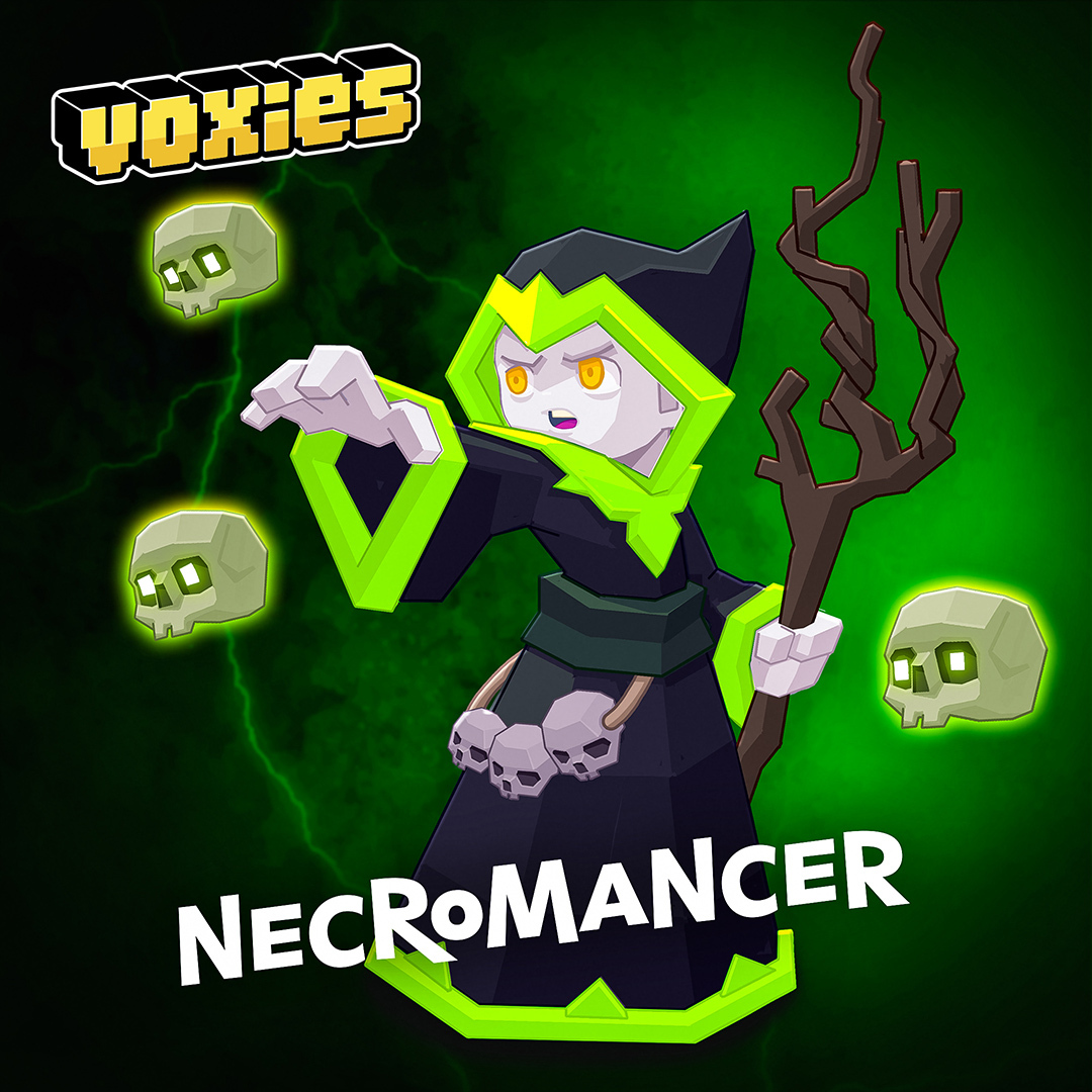 Necromancer Voxies are Dark Sorcerers That Inflict Curses on Enemies to Sow Chaos on the Battlefield! 🧙

Their Ability to Heal Themselves &amp; Synergize with Undead Voxies Make them Great Strategic Assets for your Team! 🪄

Learn More About Necromancers Here!👇