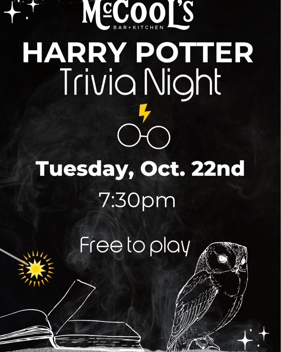 Harry Potter trivia tonight at 7:30! 

$3.75 deluxe tacos 

New flavors 
Aloha Shrimp
Philly cheesesteak