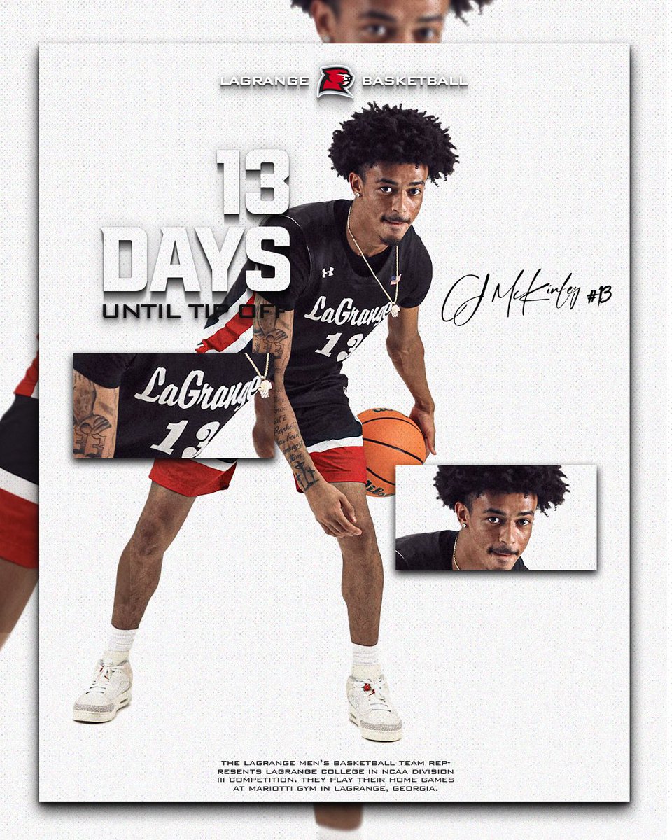LaGrange College Menโs Basketball (@lagrangembb) on Twitter photo ๐๐จ๐ฎ๐ง๐ญ๐๐จ๐ฐ๐ง ๐๐จ๐ง๐ญ๐ข๐ง๐ฎ๐๐ฌ. 1๏ธโฃ3๏ธโฃ ๐ฆ๐จ๐ซ๐.
<a href="/ChristopherCJM1/">Christopher 'CJ' McKinley</a> | #DayOne ๐๐จ๐ฎ๐ง๐ญ๐๐จ๐ฐ๐ง ๐๐จ๐ง๐ญ๐ข๐ง๐ฎ๐๐ฌ. 1๏ธโฃ3๏ธโฃ ๐ฆ๐จ๐ซ๐.
<a href="/ChristopherCJM1/">Christopher 'CJ' McKinley</a> | #DayOne