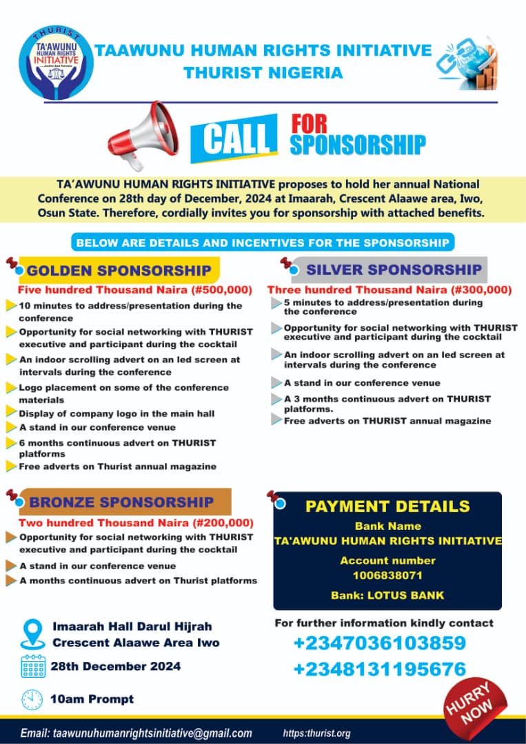 🗣️🗣️🗣️🗣️🗣️🗣️🗣️🗣️🗣️🗣️🗣️🗣️📢
SPONSORSHIP ALERT 
We invite Companies, Organizations and the general public to our sponsorship offer.
Check flyer for more details... 
You will love it 💥