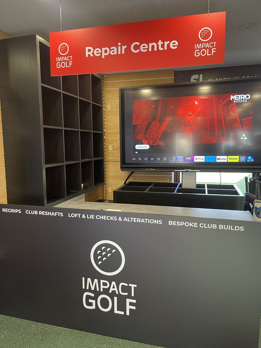 Our new in store repair centre is nearly ready! A huge thankyou to <a href="/DreamDoorsHQ/">Dream Doors Ltd</a> for the bespoke unit and <a href="/CarlyPressLtd/">Carly Press</a> for all our signage! #expressrepairs #foremostgolf