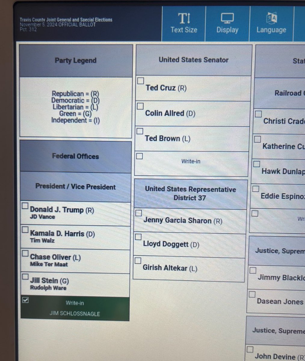 hornsupchris's tweet photo. First time voter, age 19

I cast my ballot for Jim Schlossnagle 

#TheSilentMajority https://t.co/Y43C6vtwgv