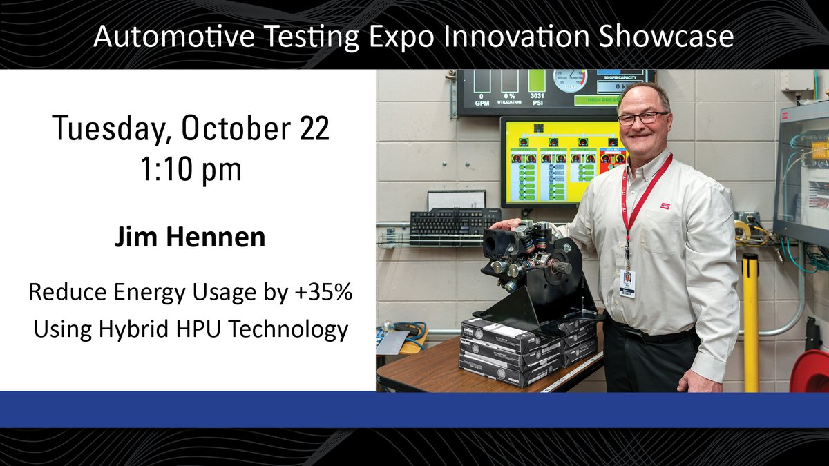 MTSSystemsCorp's tweet photo. If you’re at Automotive Testing Expo North America today, be sure to catch Jim Hennen, MTS Senior Business Development Manager, at the Innovation Showcase!
https://t.co/iirwoSYKyD
#AutoTestNovi #hydraulicpowergeneration #decarbonization #energyefficiency https://t.co/mUXPYxRsYv