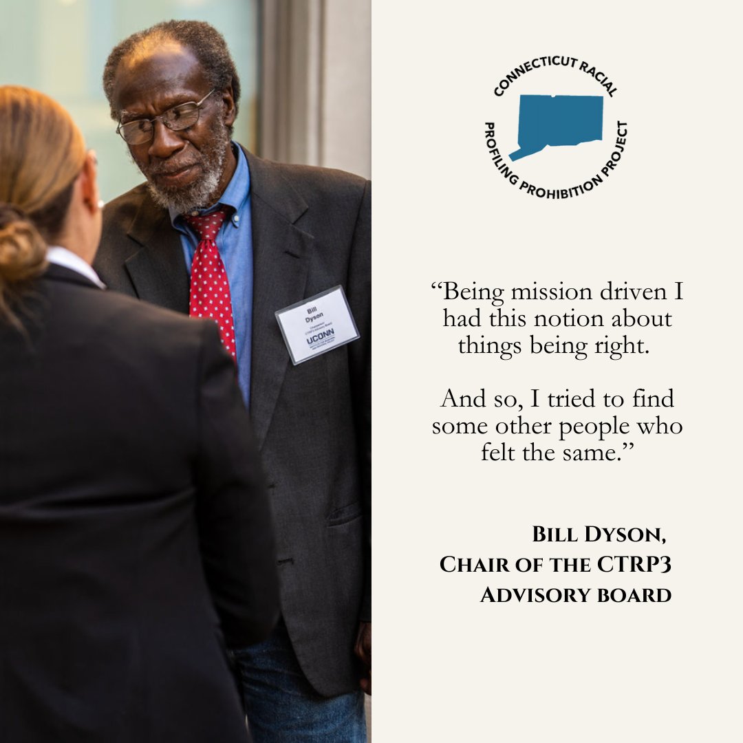 Connecticut Racial Profiling Prohibition Project (@ctrp_3) on Twitter photo Chair Bill Dyson contributes decades of policy experience to the CTRP3 Advisory Board.
Visit our website for more at ctrp3.org
<a href="/IMRP/">UConn IMRP</a> <a href="/UConnSPP/">UConn School of Public Policy</a>
#CTRP3 #RacialProfiling #IMRP #PublicPolicy Chair Bill Dyson contributes decades of policy experience to the CTRP3 Advisory Board.
Visit our website for more at ctrp3.org
<a href="/IMRP/">UConn IMRP</a> <a href="/UConnSPP/">UConn School of Public Policy</a>
#CTRP3 #RacialProfiling #IMRP #PublicPolicy