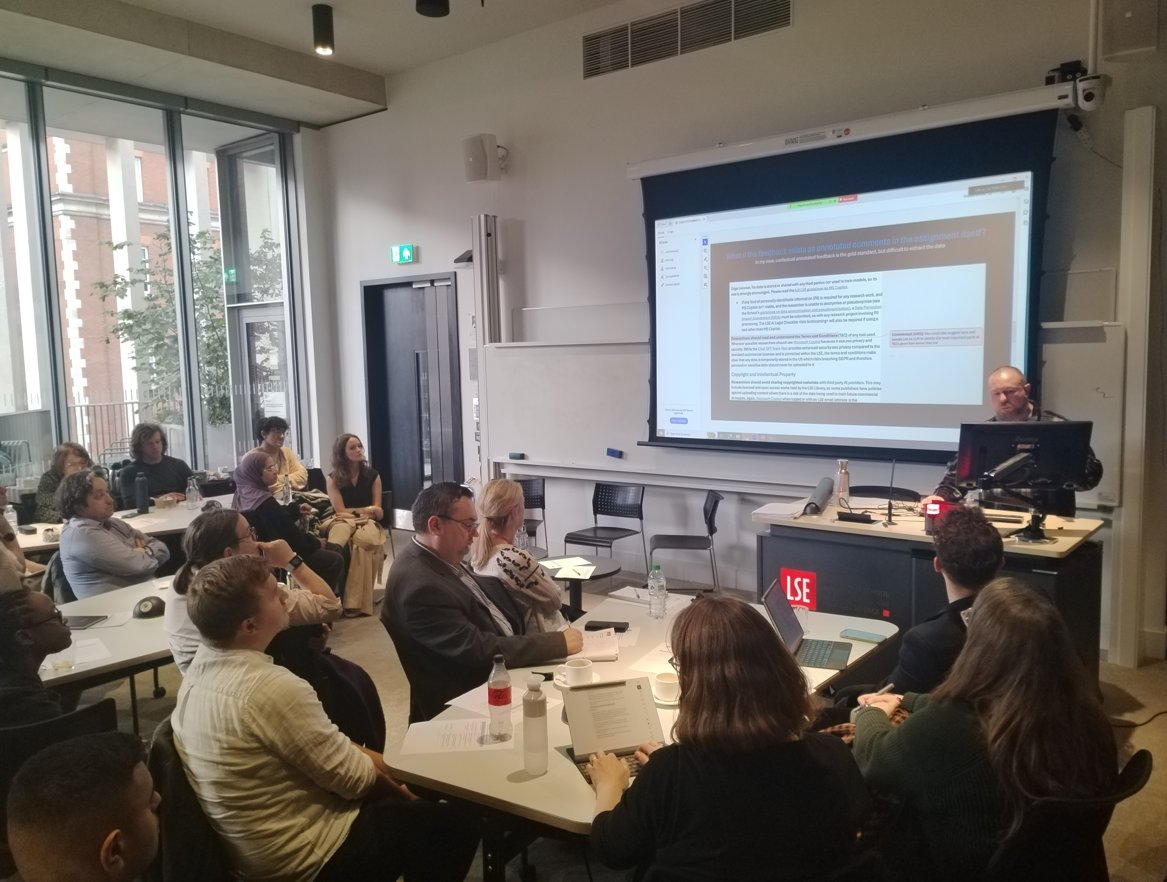EdenLSE's tweet photo. Our final presentation from @lsenews colleagues is from Lee Mager (@LSEGeography) concerning the potential of #AI to support holistic, personalised and early feedback. #LSEEdForum https://t.co/nx7g5OA2am